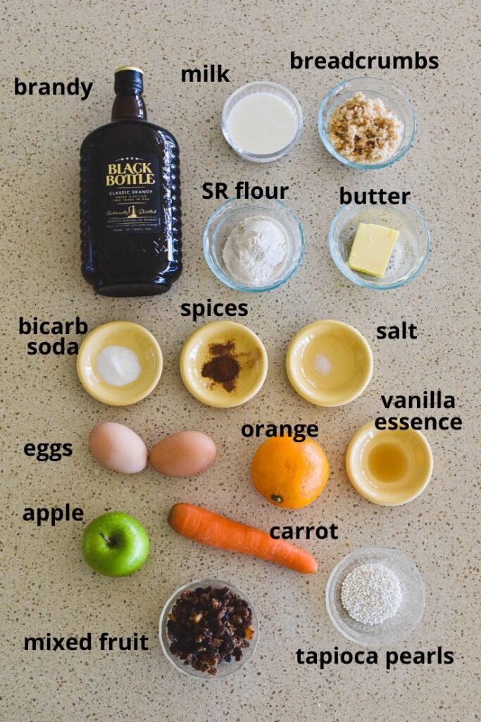 ingredients for sago pudding
