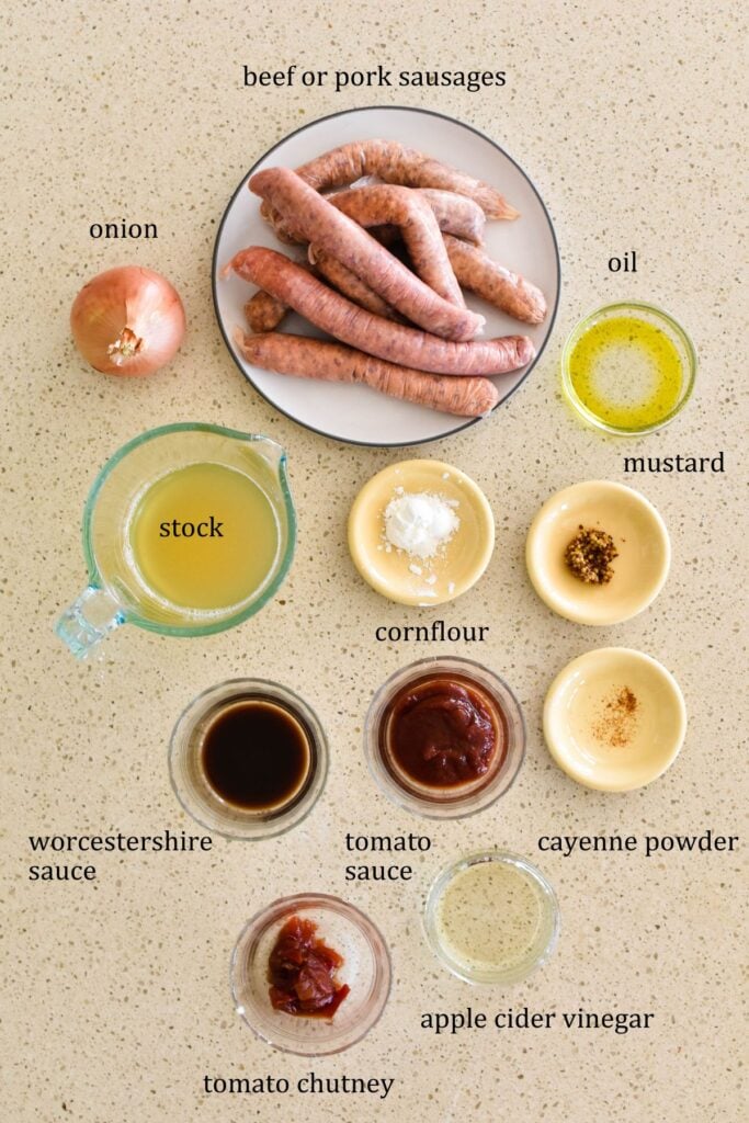 devilled sausages ingredients.