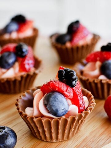 choc berry cups.