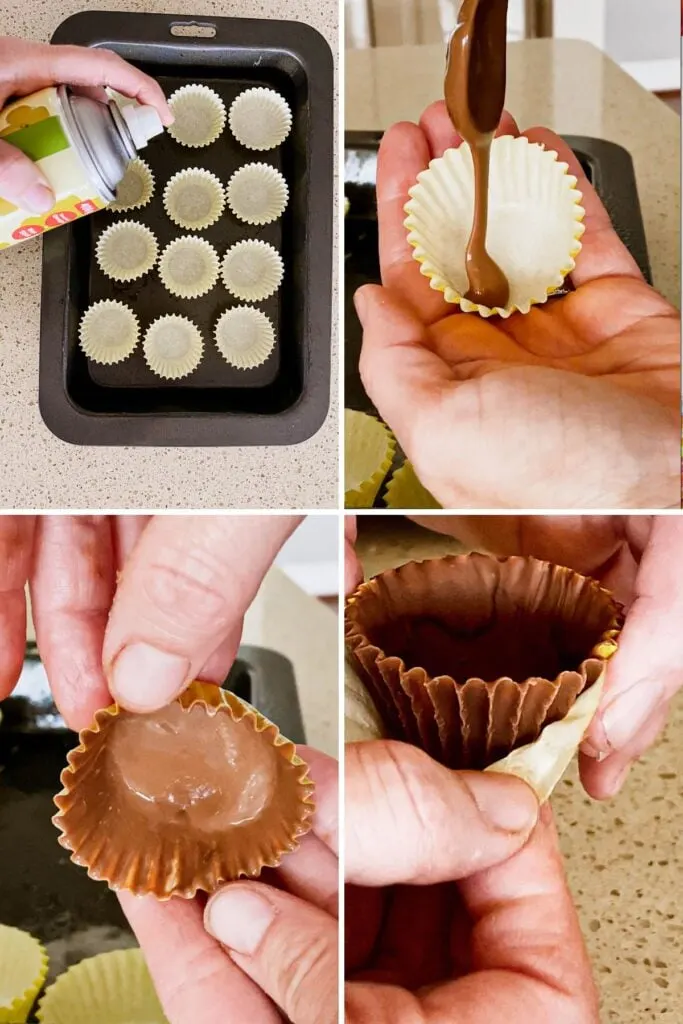 making chocolate cups