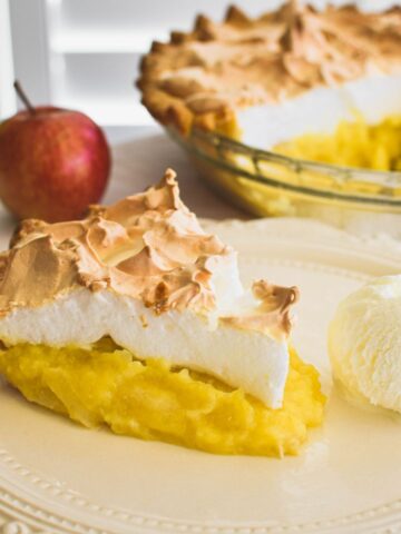 apple amber slice on plate.