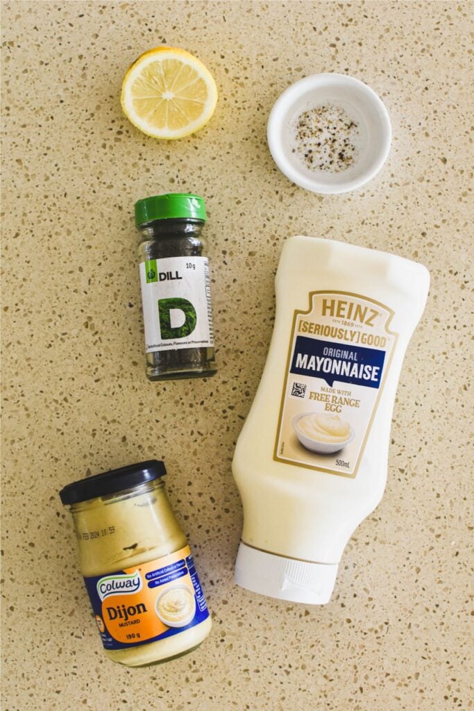 Ingredients for dill mayonnaise