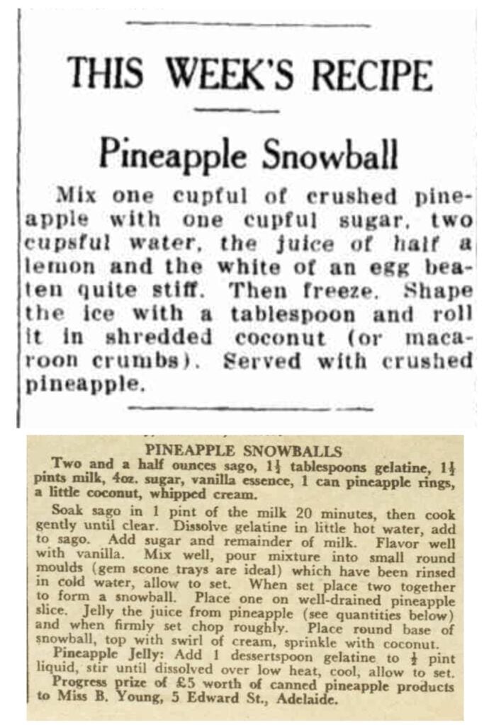 pineapple snowball recipe
