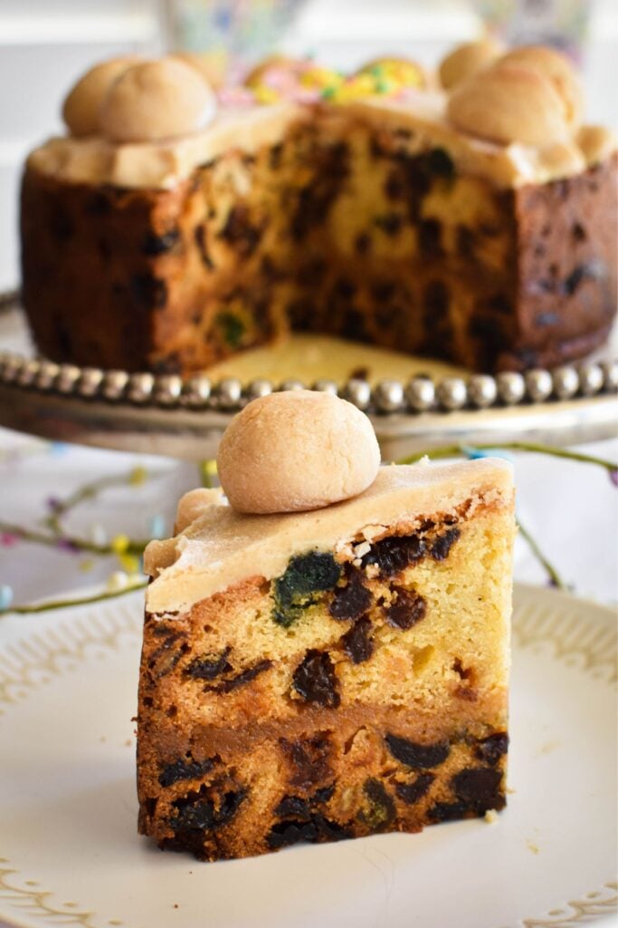 simnel cake slice