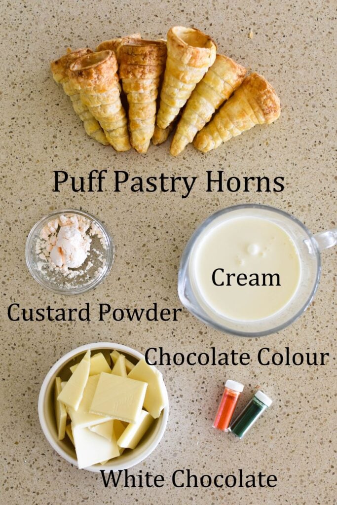 ingredients for puff pastry carrots.