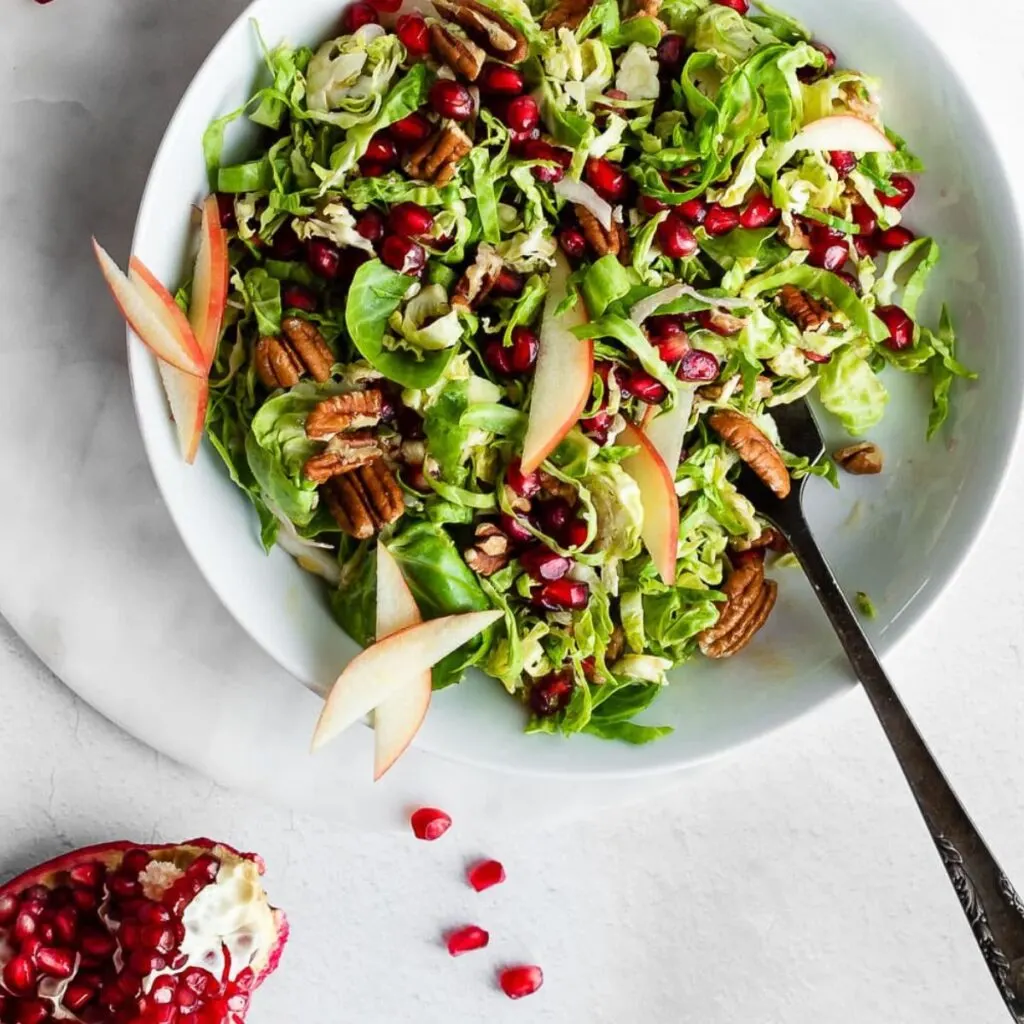 brussel sprout and pomegranate salad.