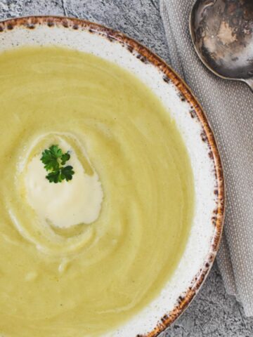 choko soup in bowl.