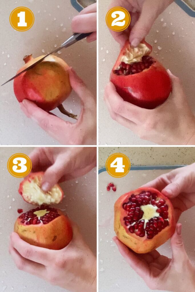 how to cut a pomegranate method 1