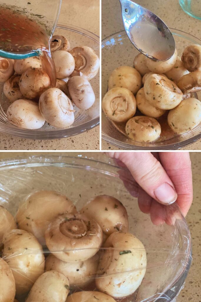 steps to make marinated mushrooms.