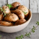 marinated mushrooms in bowl.