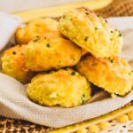 cheese scones on plate.