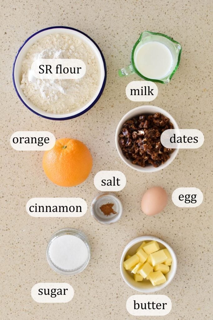 ingredients for date scones