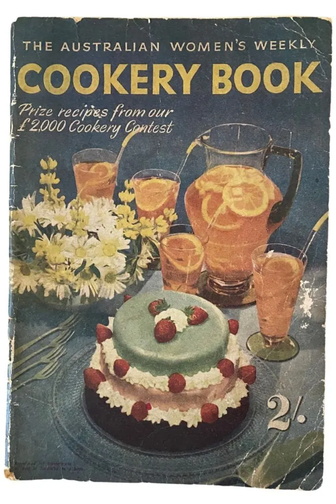 recipe book front cover for date scones recipe.