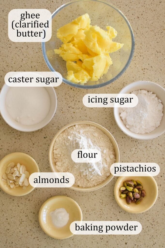 Ingredients for Lebanese cookies