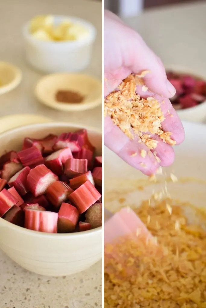 Prepare rhubarb crumble 2