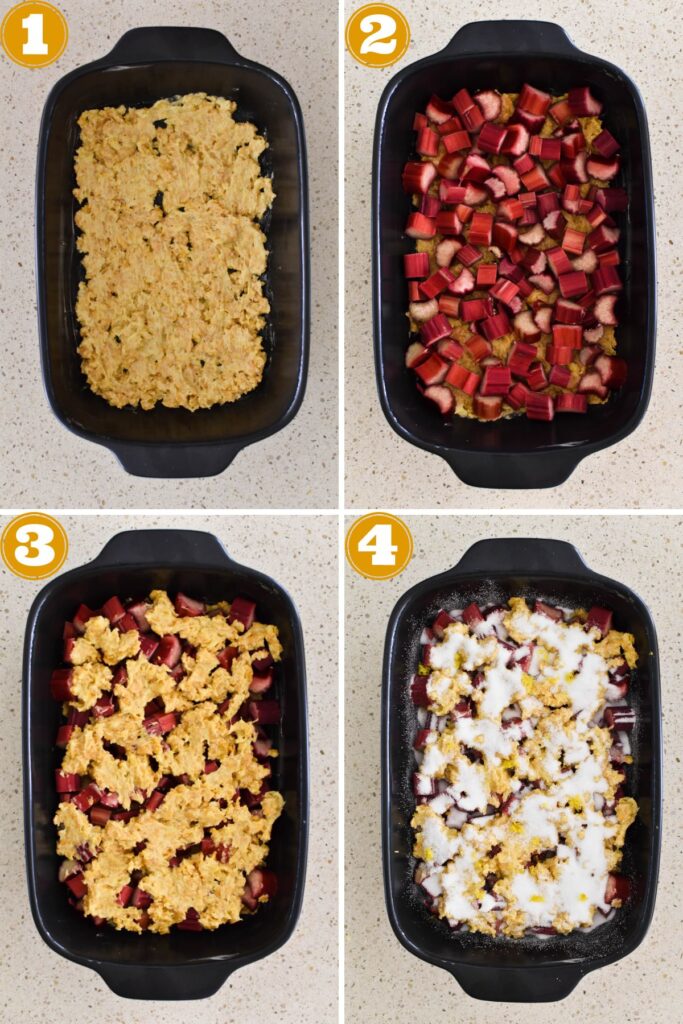 Prepare rhubarb crumble