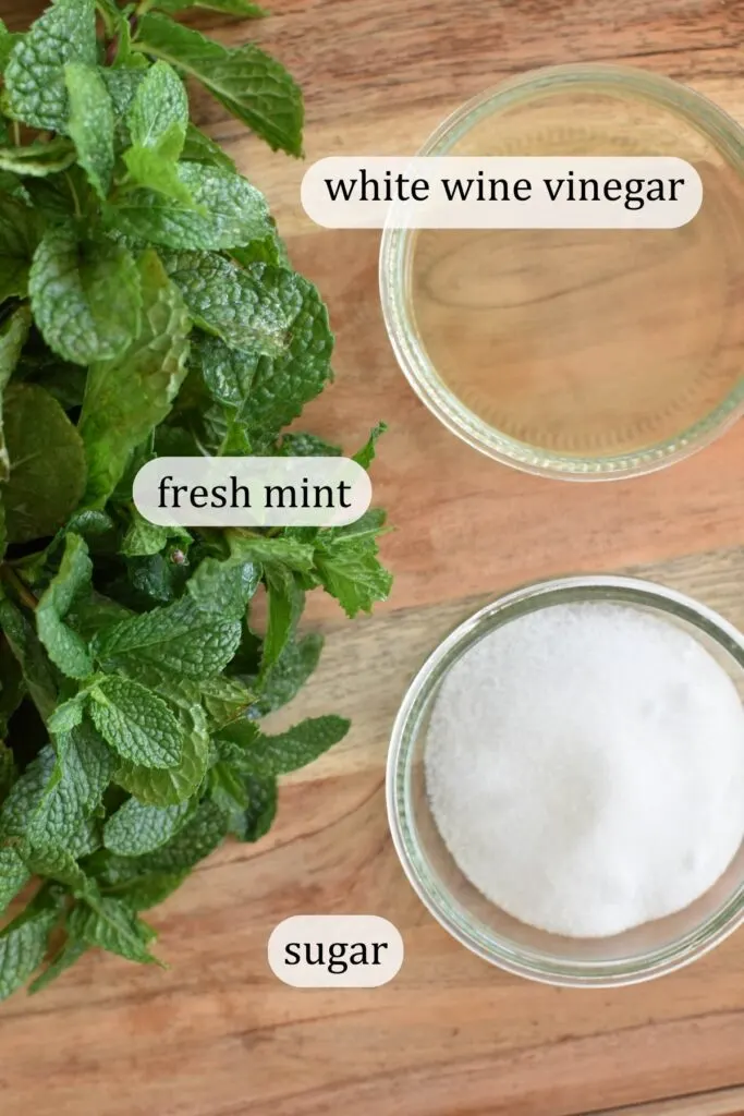 ingredients for mint sauce