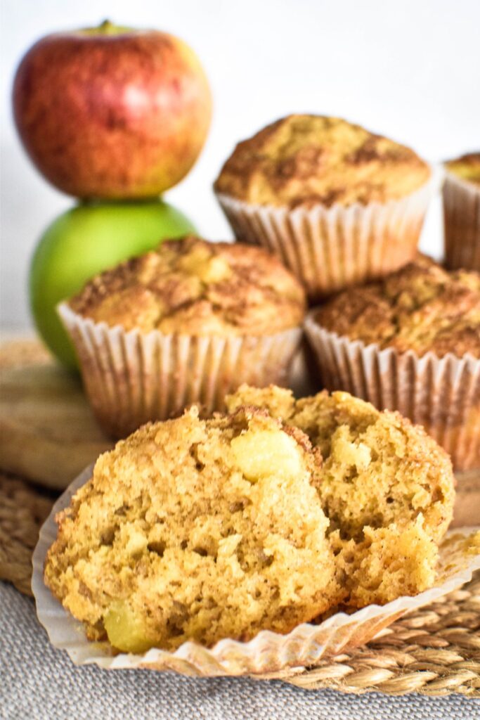 inside of apple cinnamon muffin.