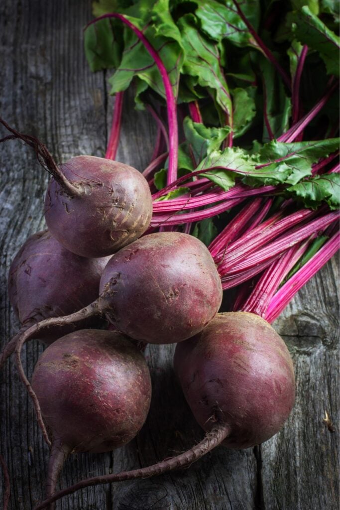 fresh beetroots for salad.