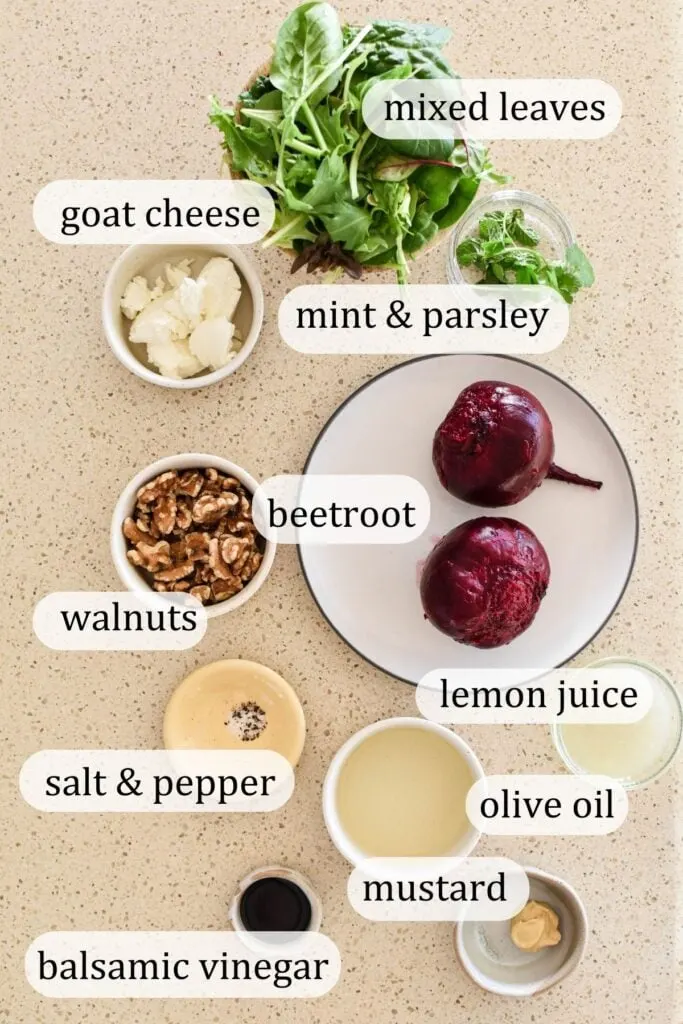 beetroot salad ingredients.