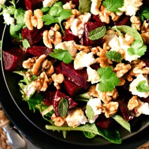 beetroot salad in bowl.