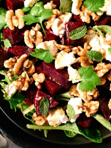 beetroot salad in bowl.