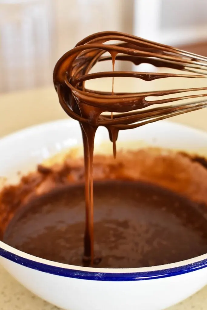 boiled chocolate cake mixture.