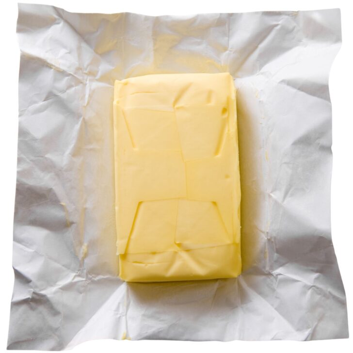 butter block unwrapped.