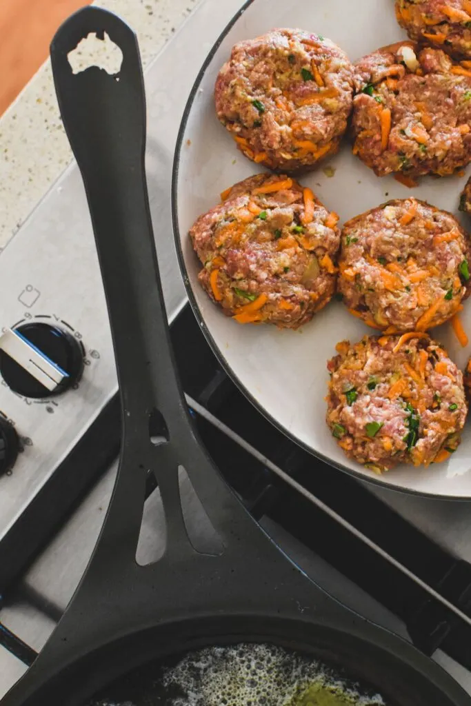 frypan and rissoles