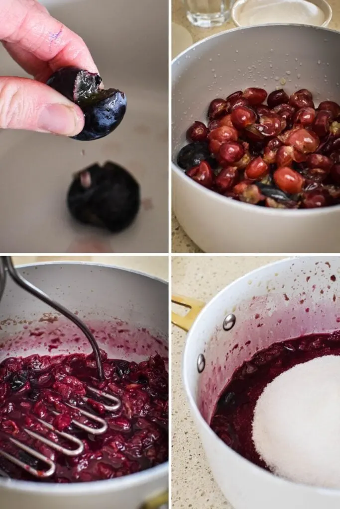 how to make grape jam in four steps.
