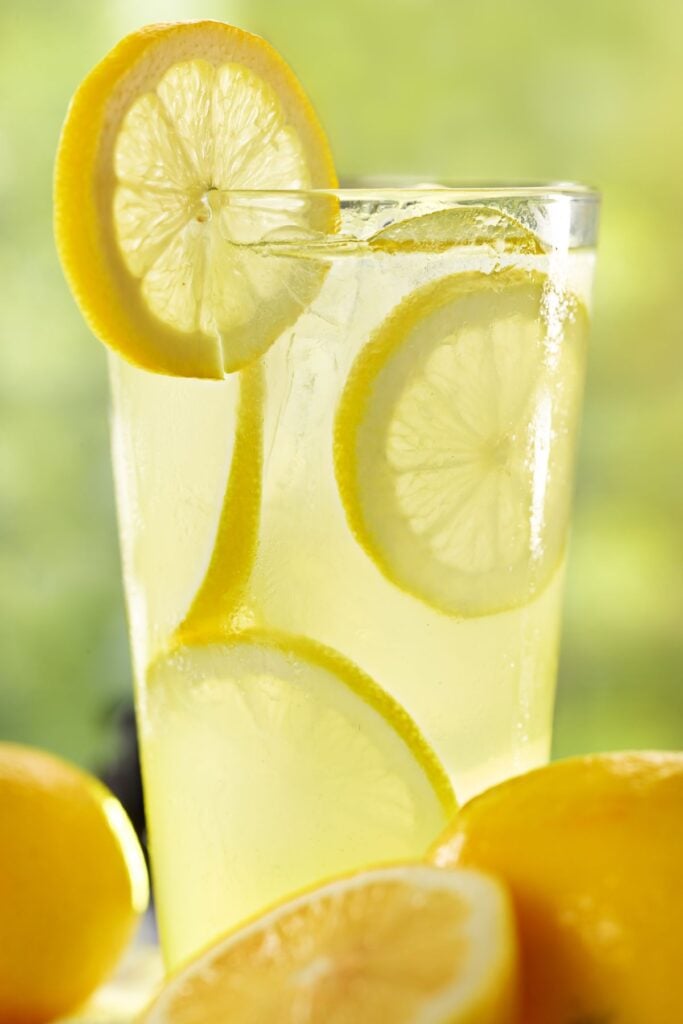 glass of homemade lemonade.