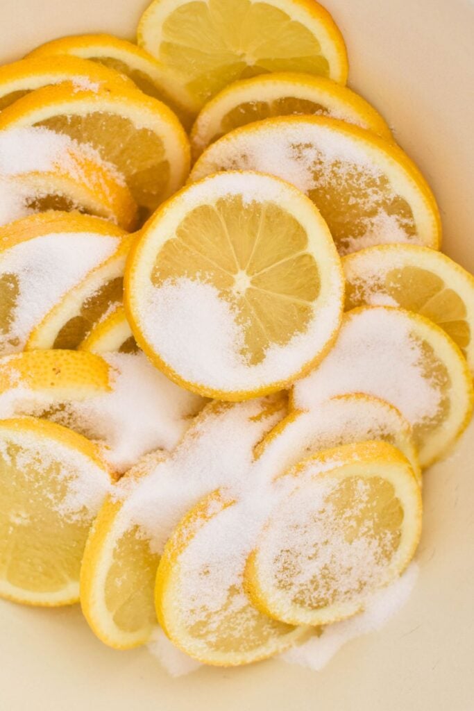 making homemade lemonade.