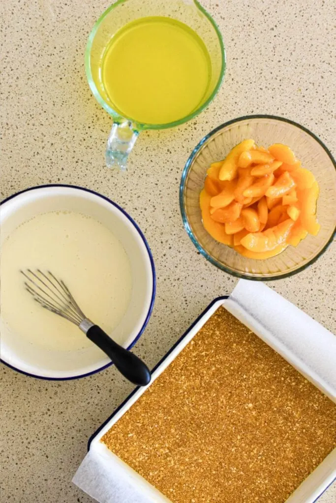 making peach slice.