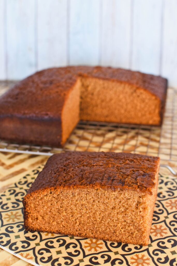 Jewish Honey Cake on table.