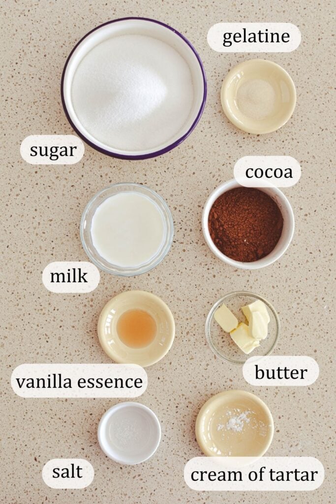 ingredients for chocolate fudge.