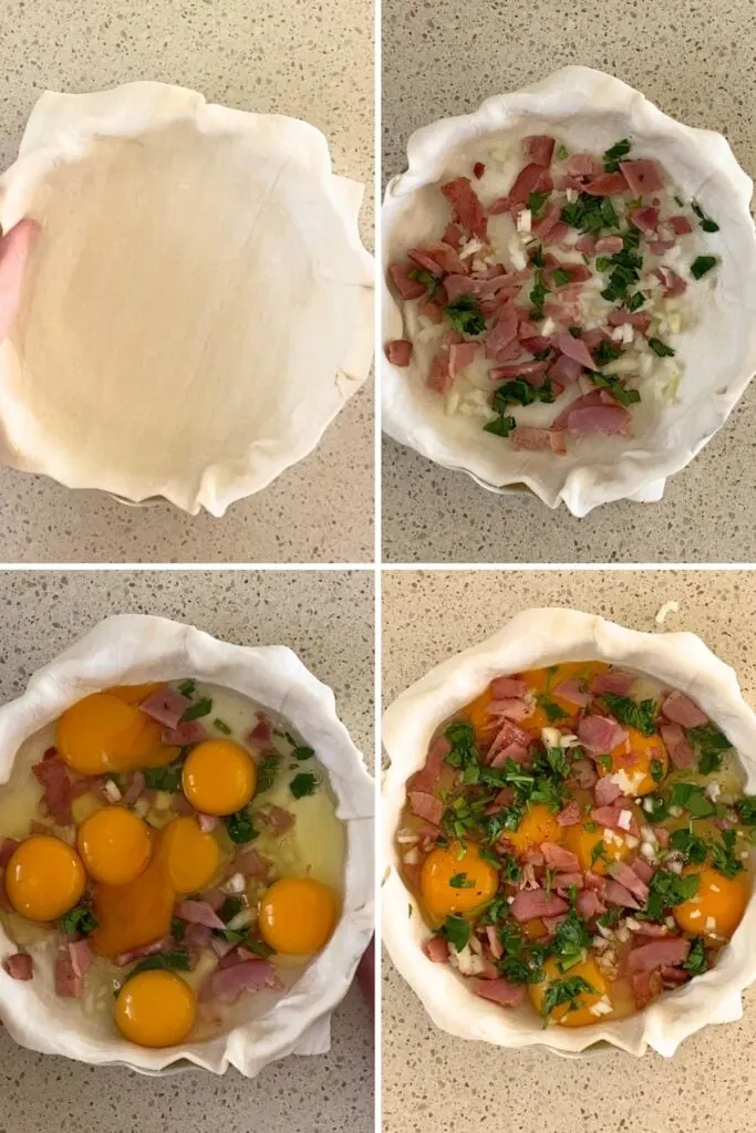 how to make egg and bacon pie