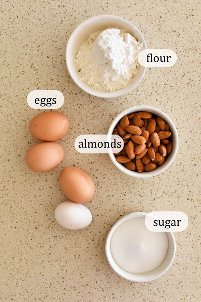 ingredients for almond bread