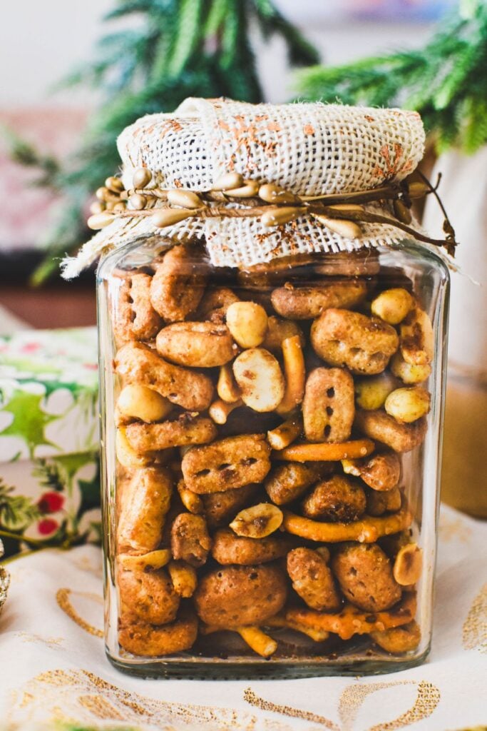 nuts and bolts in a jar for Christmas gift.