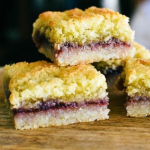 raspberry coconut slice.