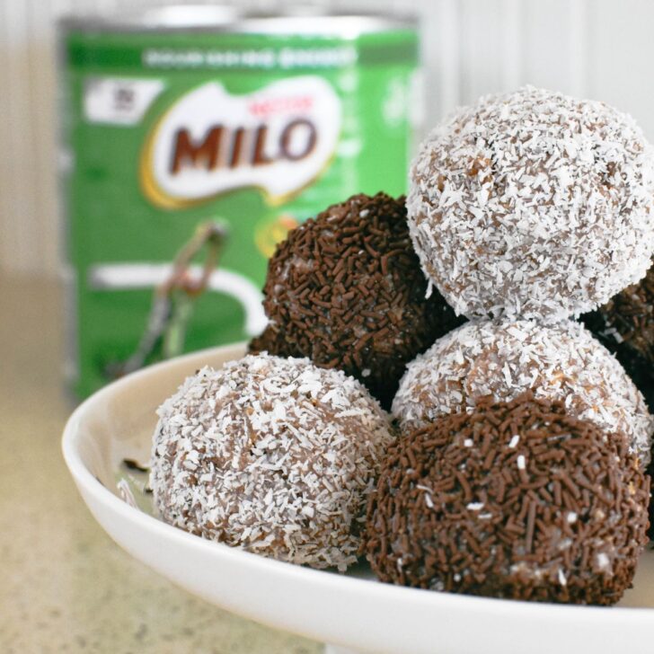 milo balls on plate.