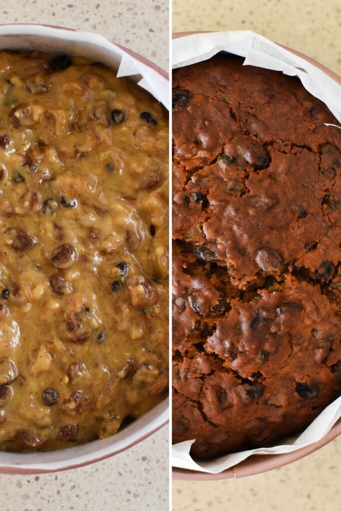 baking pineapple fruit cake.