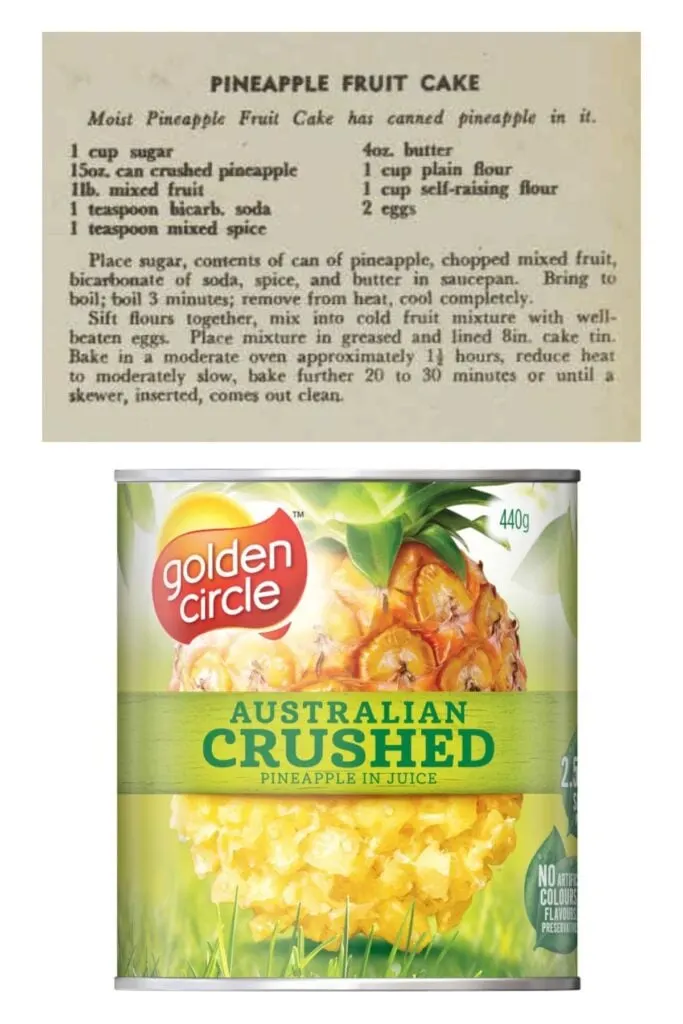 recipe for boiled pineapple fruit cake.