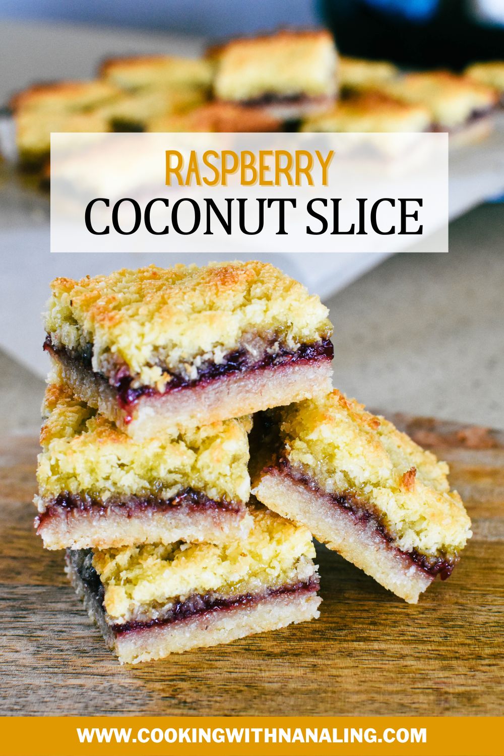 Raspberry Coconut Slice Recipe | Cooking with Nana Ling