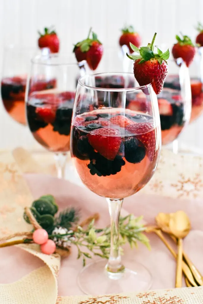 berries in moscato jelly.