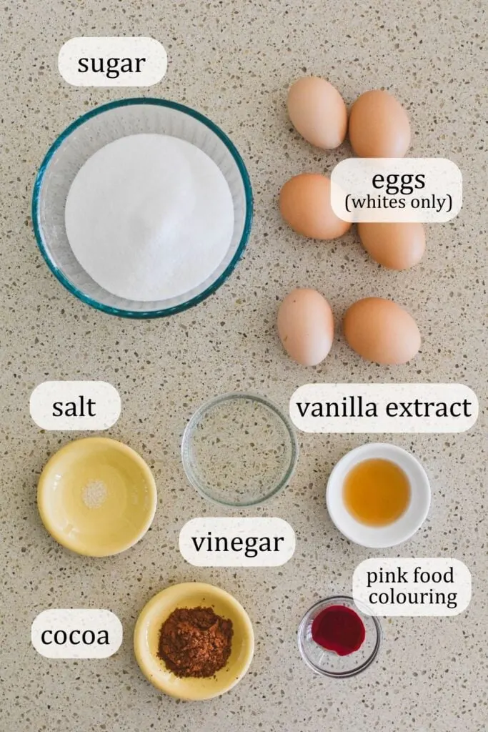 ingredients for neapolitan pavlova.