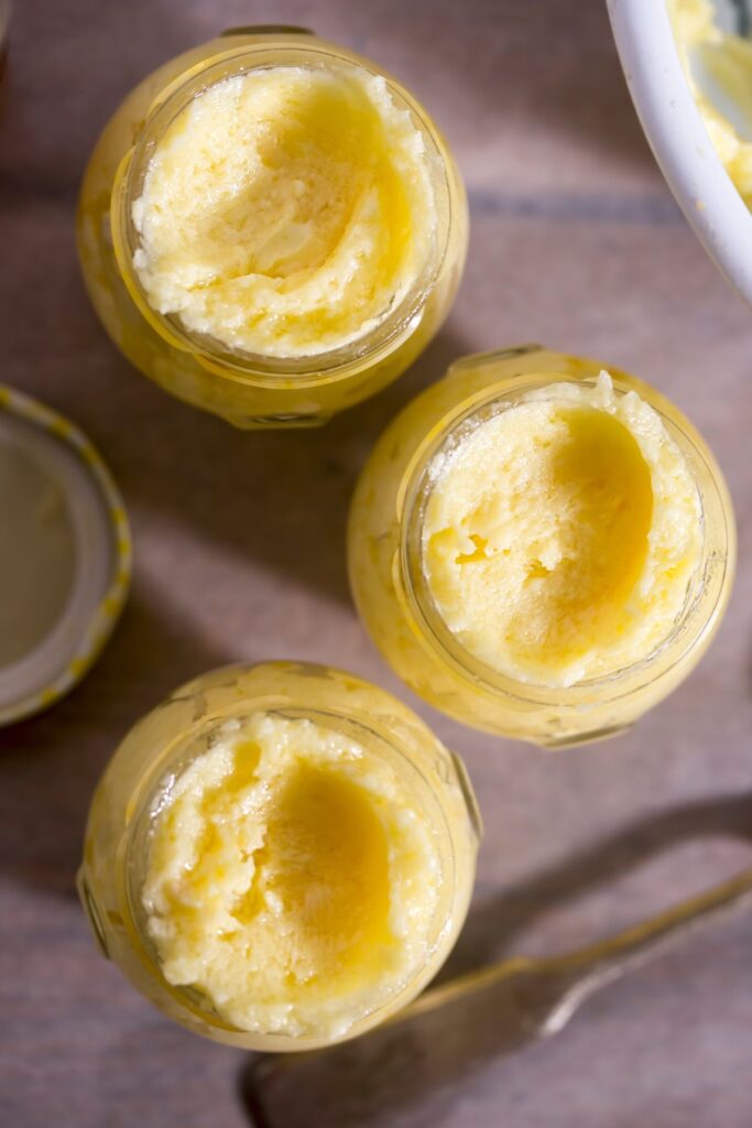 brandy butter in jars.