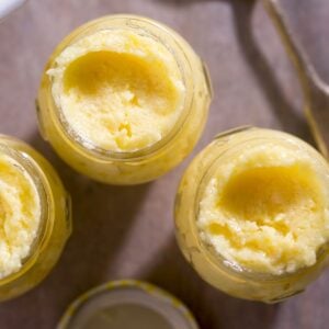 brandy butter in jars.