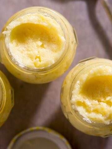 brandy butter in jars.