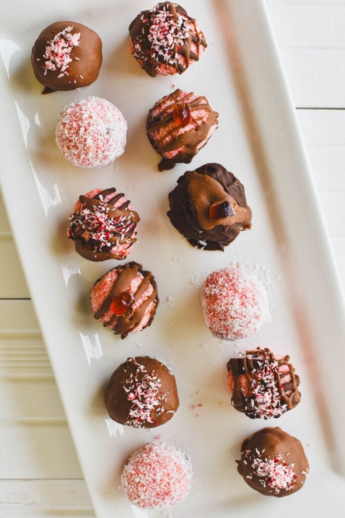 decorated cherry ripe balls.