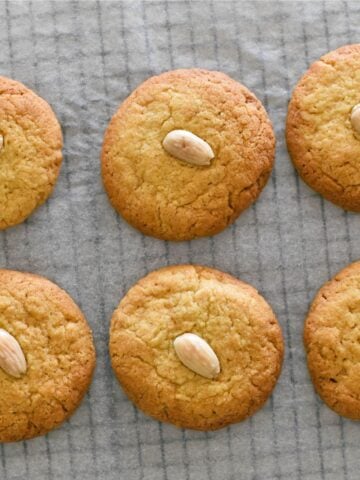 Burnt Butter Biscuits on cooling tray.